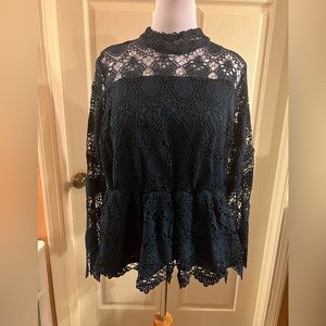 BNWT Crochet peplum blouse